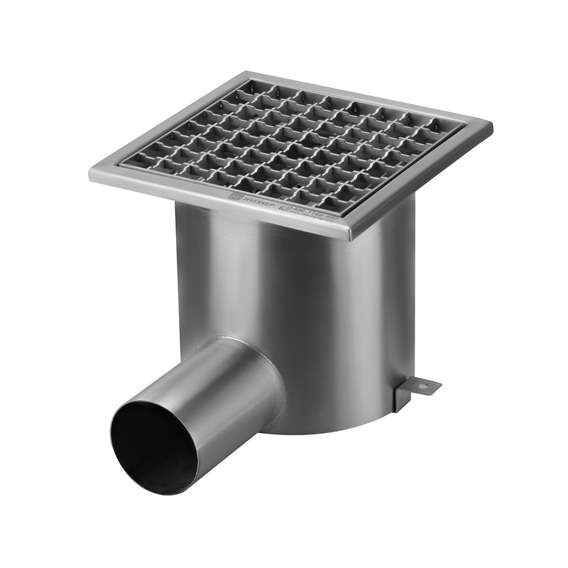 Square top industrial stainless area drain